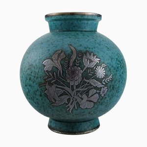 Argenta Art Deco Vase in Glazed Ceramics by Wilhelm Kage for Gustavsberg