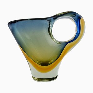 Large Sculptural Murano Vase / Pitcher in Mouth-Blown Art Glass, 1960s