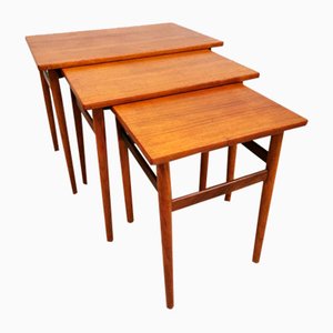 Mid-Century Danish Teak Mimiset Nesting Tables from Bijzettafels, Set of 3