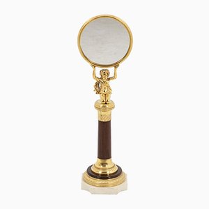 Specchio piccolo in palissandro e bronzo dorato