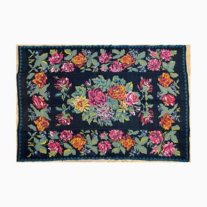 Floraler Handgewebter Vintage Teppich