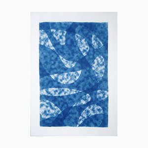 Grandes Monotypes, Misty Underwater Shapes, Bleu, 2021