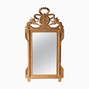 Gold Foil Hand-Carved Wooden Rectangular Mirror, 1970s