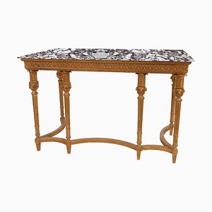 Rectangular Gold Foil Marble Spanish Console