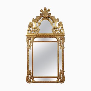 Espejo rectangular de madera tallada a mano de madera tallada, años 70