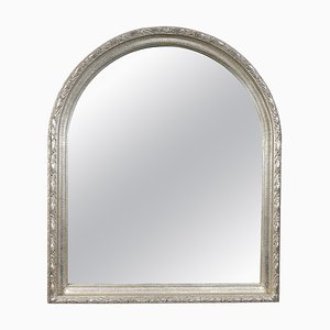 Rectangular Silver Hand-Carved Wooden Mirror, 1970s