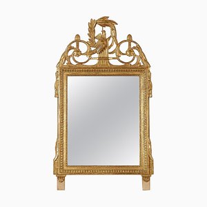 Rectangular Gold Foil Hand-Carved Wooden Mirror, 1970