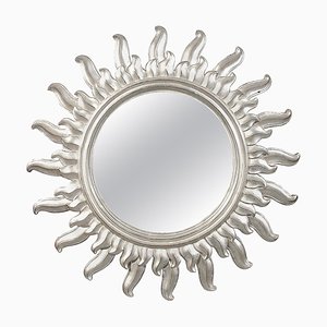 Mid-Century Sun Silver Bath Wood Mirror, 1960s