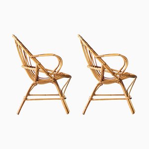 Mid-Century Bamboo Armchairs, France, 1970s, Set of 2