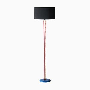 Circular Red, Blue & Green Metal Floor Lamp Italy, 1980