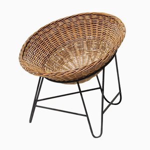 Wicker Chair in the Style of Mathieu Matégot, France, 1950