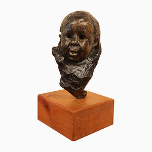 Victor Prouvé, cabeza de niño de bronce, colección Old Jean Prouvé