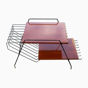 Table Basse en Teck, Métal & Laiton par Home Isa pour Disegno Graffi Home, Italie, 1950s