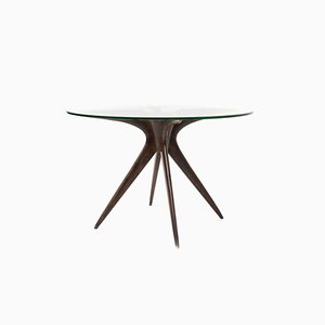 Italian Wood & Glass Coffee Table by Ico Luisa Parisi, 1950s