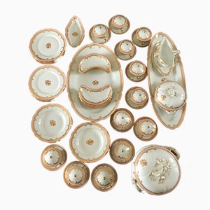 Vajilla antigua de porcelana de Vivinis Mace para Sevres. Juego de 55