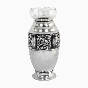 Antique Silver-Plated Vase by Carl Cohr, Denmark