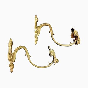 Antique Chiseled and Gilded Bronze Curtain Hooks / Embrasses, Set of 2