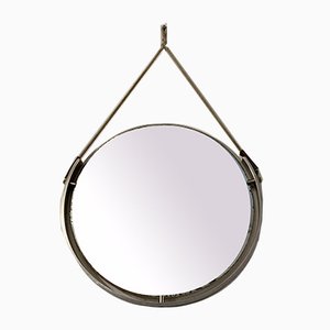 Specchio vintage in metallo e corda