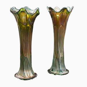 English Decorative Flower Vases, 1930s, Set of 2