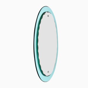 Ovaler Italienischer Spiegel von Cristal Arte, 1960er