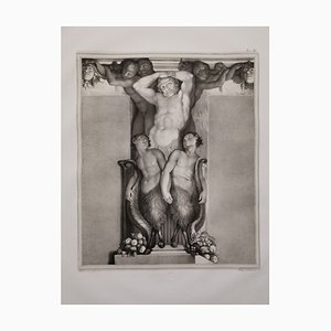 Large Lithograph, 1835, Annibale and Agostino Carracci, Atlas