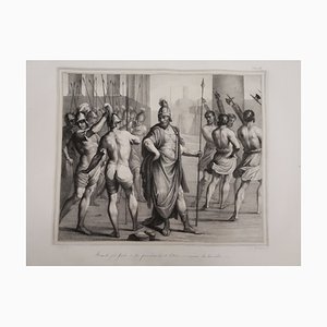 Large Original Lithograph, 1835, Annibale and Agostino Carracci on the Founding of Rome