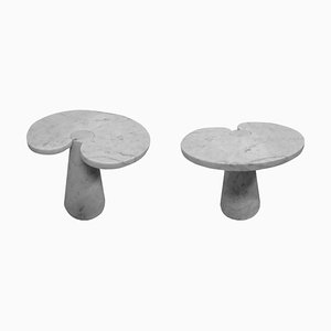 White Carrara Marble Eros Coffee Tables by Angelo Mangiarotti for Skipper, 1976, Set of 2