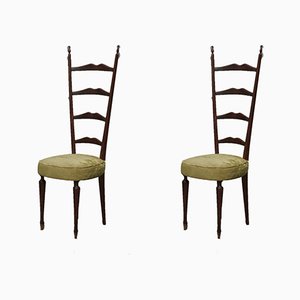 Italian High Back Chiavari Chairs, 1950s, Set of 2
