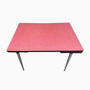 Extendable Red Formica Dining Table, 1950s