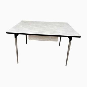 White-Grey Formica Dining Table, 1950s