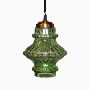 Deckenlampe aus grünem Glas, 1960er