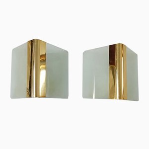 Glass & Metal Metalarte Sconces, 1970s, Set of 2