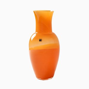 Vintage Italian Murano Glass Incalmo Vase by Carlo Moretti