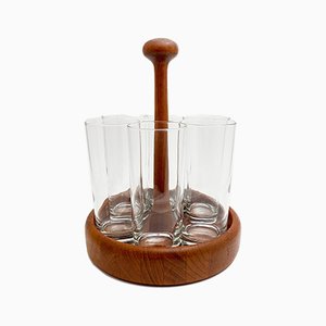 Dänischer Glashalter & Gläser von Digsmed, 7er Set