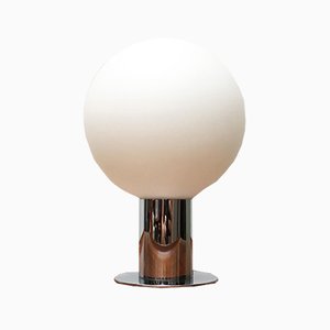 Lampe de Bureau Space Age Mid-Century en Chrome et Verre