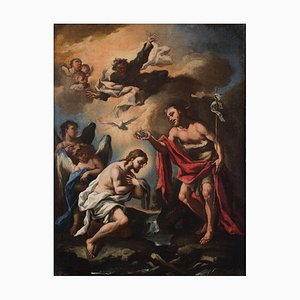 Inconnu, Scène de Baptême, Peinture à l'Huile sur Toile, 18ème Siècle