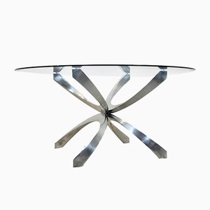 Table Basse en Aluminium et Verre par Knut Hesterberg pour Ronald Schmitt