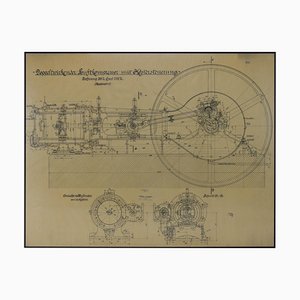 Disegno originale del compressore d'aria originale, 1925