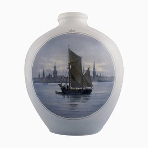 Vaso grande in porcellana dipinta a mano di Royal Copenhagen, anni '20