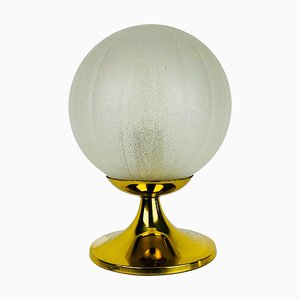 Lampada da tavolo in vetro smerigliato e ottone di Doria Leuchten, anni '70