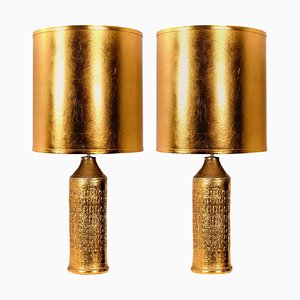 Bitossi Lamps from Bergboms, With Custom Made Shades by Rene Houben, Set of 2