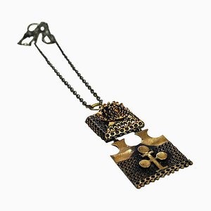 Bronze 2-Piece Pendant Necklace by Pentti Sarpaneva, Finland, 1970s