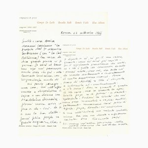 Romolo Valli, Letter by Romolo Valli To Countess Pecci Blunt, 1966