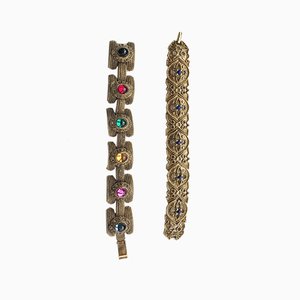 Vintage Art Deco Style Bracelets, 1970s, Set of 2