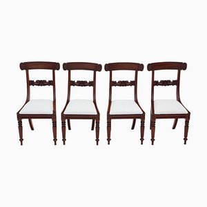 William IV Mahogany Bar Back Dining Chairs, 1830s, Set of 4