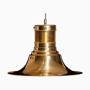 Brass and Glass Pendant Lamp by Börje Claes for Norelett, 1970s