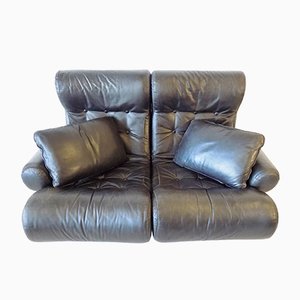 Leather Sofalette / Modular 2-Seater Sofa by Otto Zapf, 1970s