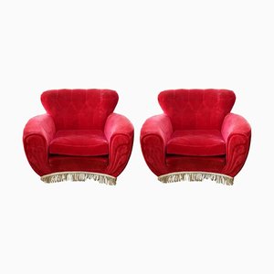 Set of Large Lounge Chairs by Guglielmo Ulrich, 1940s