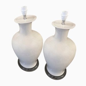 Vintage Ceramic Table Lamps by Inconnue, 1980, Set of 2