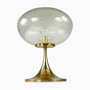 Mid-Century Table Lamp with Tulip Base & Volcanic Glass Shade from Doria Leuchten